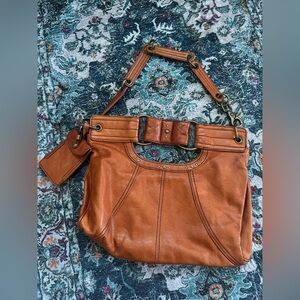Hayden-harnett Leather hobo bag with a shoulder strap and attached coin purse